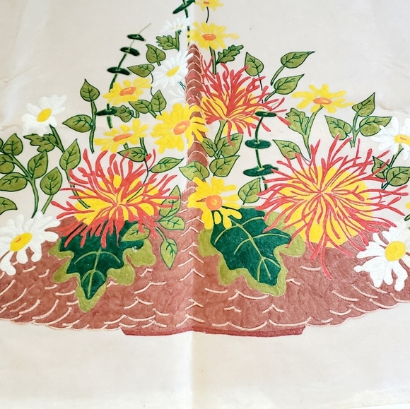 Vintage Hand Painted Floral Basket Painting - Picture 4 of 7